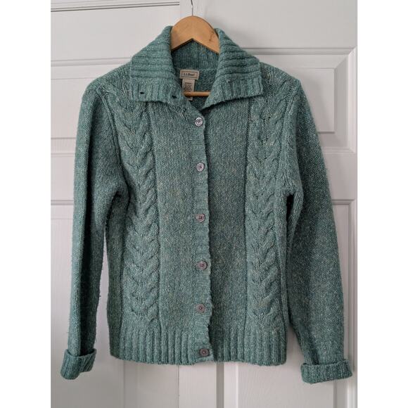 L.L. Bean Wool Blend Button Cardigan Sweater - Picture 1 of 4